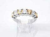 4.15 Cttw Yellow Sapphire & Diamond Half-eternity Platinum Ring With Cert 9.7 Grams Size 7.5 Fw1125owzxdu