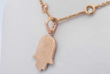 Diamond Hamsa Pendant Necklace In 18k Yellow Gold 8.2 Grams 18 Inch Eb0326crxdu