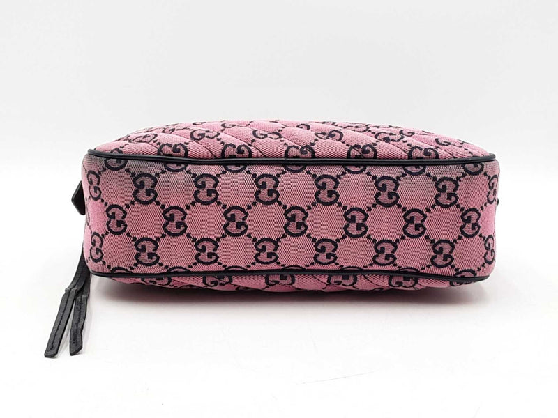 Gucci Gg Marmont Diagonal-quilted Canvas Shoulder Bag In Pink Fw0825ozxdu