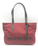 Burberry Burgundy Econyl Nylon Logo Tote Bag Eb0425oxzsa