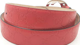 Gucci Red Guccissima Leather Belt With Interlocking Gg Buckle Eb1125lordu