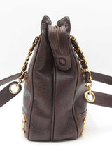 Chanel Triple Coco Mark Shoulder Bag In Brown Caviar Leather Fw0426llzxdu