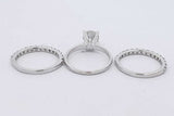 2.2cttw Diamond Wedding Trio Set In 14k White Gold 6.1 Grams Size 5 Eb0726exzsa