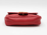 Gucci Super Mini Marmont Bag In Hibiscus Red Matelassé Leather Fw0526oordu