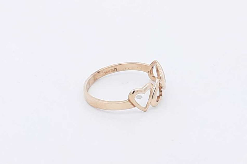 14k Yellow Gold Ring With Heart Design 1.4 Grams Size 6 Eb1024prsa