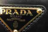 Prada Polished Black Leather Shoulder Bag Eb0726ixzdu