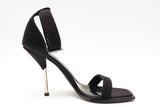 Alexander Mcqueen Black Satin Buckle Ankle Strap Heels Size 39.5 Eb1224lrxsa