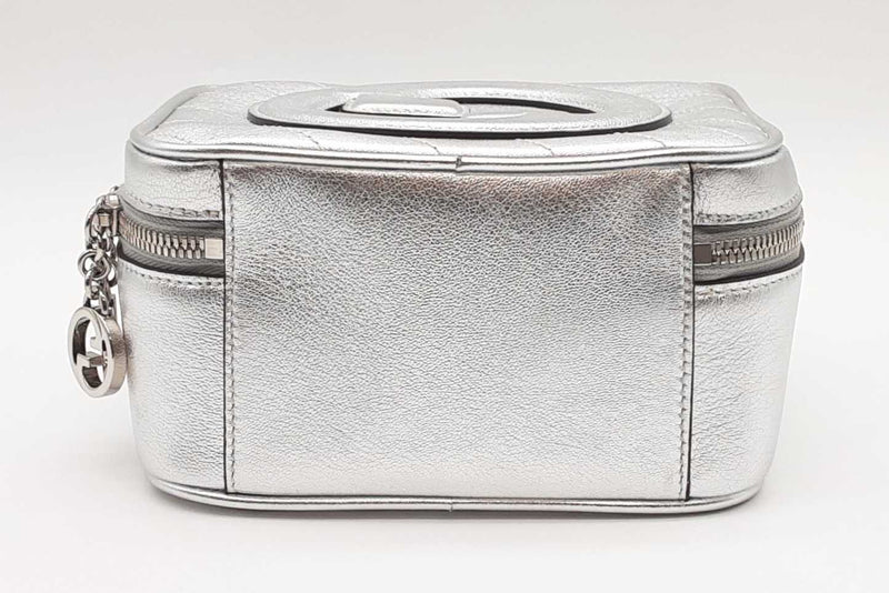 Gucci Blondie Metallic Silver Leather Top Handle Bag Eb1225llxzde