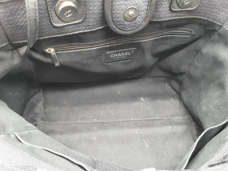 Chanel Deauville Black Shopping Tote Do0825lrxzde