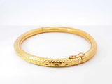 24k Yellow Gold Hinged Textured Bangle Bracelet 40.5 Grams 6.5 Inch Fw0726rzxzdu