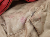 Michael Kors Bedford Coral Pink Pebbled Leather Bowling Handbag Do0426oxde