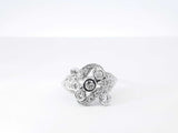 0.38 Cttw Diamond & 12k White Gold Cocktail Ring 4 Grams Size 7.5 Fw0826oirdu