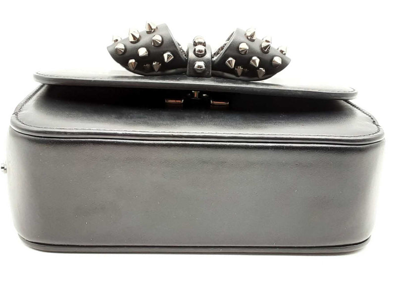 Christian Louboutin Black Leather Spiked Sweet Charity Shoulder Bag E0524exzsa