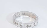 Gucci .36 Cts Tw Diamond & 18k White Gold Icon Heart Ring Size 6.75 Eb0124ixzdu