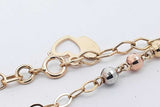 14k Tricolor Gold Bracelet With Dolphin & Heart Charms 3.8g 9 Inch Eb1125oxzsa
