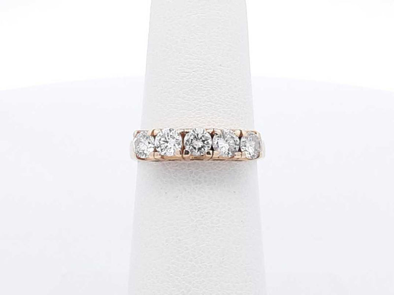 0.75 Cttw Five Stone Diamond & 14k Yellow Gold Ring 3.4 Grams Size 6 Fw0625ozxdu