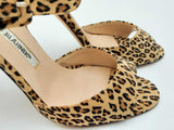 Manolo Blahnik Peep Toe Pumps In Leopard Print Suede Size Eu 35 Us 5 Fw0725rxdu