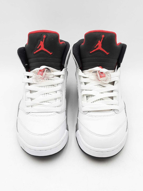 Nike Air Jordan 5 Retro "White Cement" Leather Sneakers Size 8.5 Fw0225lxzdu