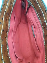 Dooney & Bourke Ostrich Leather Lexington Tote Bag In Cognac Eb0326pxsa