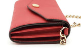 Michael Kors Red Saffiano Leather Envelope Crossbody Wallet Eb0925oxsa