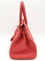 Hermes Birkin 30cm Rouge Pivoine Red Togo Gold Hardware Handbag Do0526loexzde