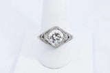 Approx. 1.77ctw Center Round Diamond Ring In Platinum 5.2g Size 9 Eb0824orxzsa