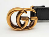 Gucci Gg Black Marmont Thin Leather Belt Size 75/30 Do1124lrxde