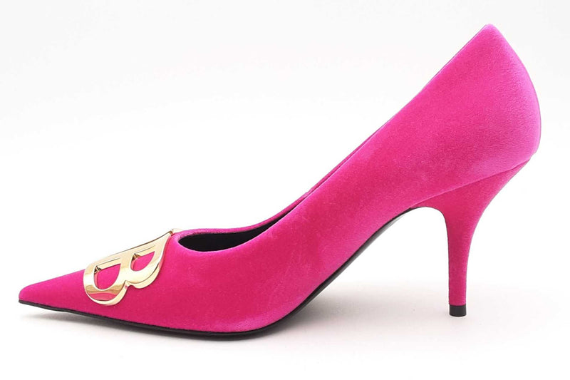 Balenciaga Fuchsia Velvet De Soie Heels Size 39 Eb1024lxzsa