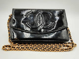 Chanel Vintage Timeless Black Patent Leather Wallet On Chain Sd0625lozdu