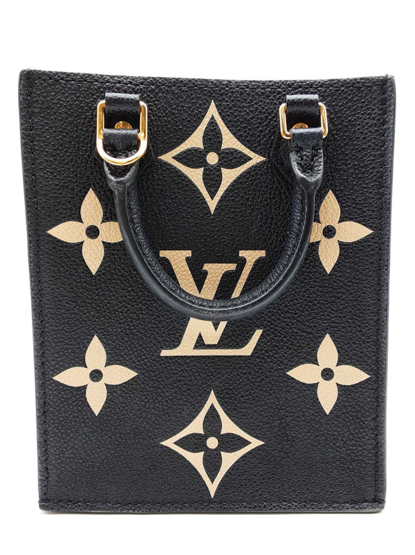 Louis Vuitton Petite Sac Plat Black Giant Monogram Empriente Leather Shoulder Bag Do0525loxzde