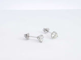 1.0 Ctw Diamond & 14k White Gold Solitaire Stud Earrings 0.7 Grams Fw0225crzdu