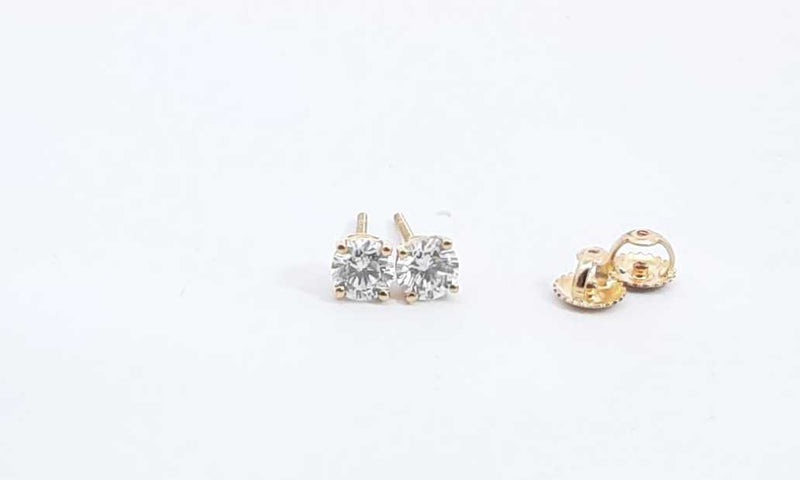 18k Yellow Gold 1.0ctw Diamond Stud Screwback Earrings Eb0424rxzdu