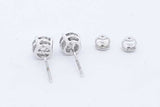 1.6cttw Diamond Stud Screwback Earrings In 14k White Gold 1.6 Grams Eb0226crxde