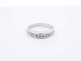 1.0 Ctw Channel-set Diamond & 18k White Gold Ring 4 Grams Size 5 Fw0925osrdu