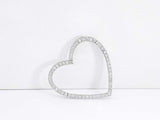 0.58 Cttw Diamond & 10k White Gold Open Heart Pendant 2.6 Grams Fw0625lrzdu