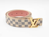 Louis Vuitton Reversible Belt In Damier Azur With Initiales Buckle Fw0626srdu