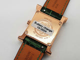 Hermes 25 Heure H Green Malachite Dial Rose Gold Quartz Watch Do0325crxzde