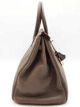 Hermes Club Birkin 35 Tri-color Leather Gold Hardware Handbag Do0825erxzde