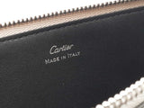 Cartier Panther Motif Tri Pouch Wallet In Gray Leather Fw1225lczdu
