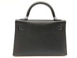 Hermes Mini Kelly Sellier Noir Black Epsom Palladium Crossbody Bag Do0925orxzxde