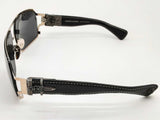 Chrome Hearts Rehab 1 Silver Black Leather Sunglasses Do1124oxzde