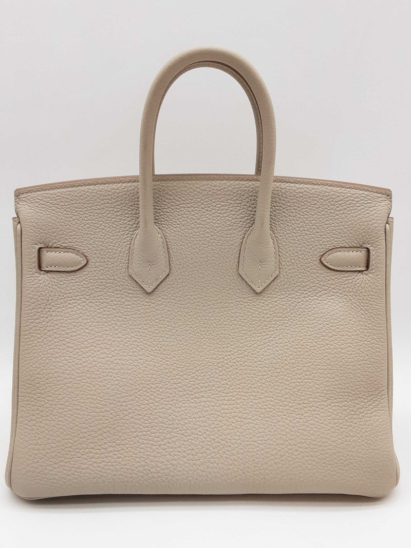 Hermes Birkin 25 Gris Neve Gray Togo Gold Hardware Handbag Do0725lirxzde