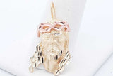 14k Yellow Gold Jesus Face Rose Gold Crown Of Thorns Pendant 5.5g Eb0426wrxde