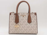 Michael Kors Sheila Small Satchel Logo Print Vanilla Aa0726lzxsa