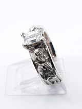 0.65 Ctw Diamond Platinum Skeleton Engagement Ring 13.6 Grams Size 5 Fw1025crxdu
