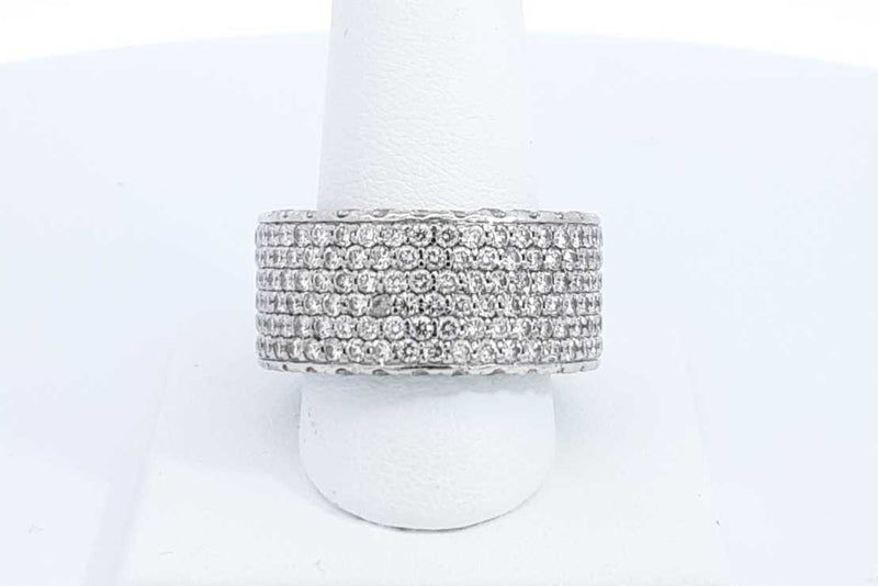 14k White Gold 4.68ctw Diamond Eternity Band Size 10.5 Eb0424wxxzdu