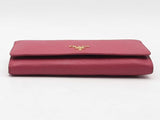Prada Saffiano Leather Fold Over Continental Wallet Pink Aa0625lzxsa