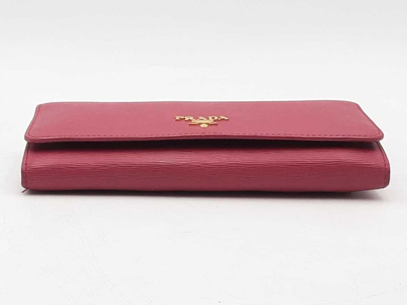 Prada Saffiano Leather Fold Over Continental Wallet Pink Aa0625lzxsa