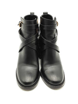 Burberry Check & Black Leather Heel Ankle Boots Size 40 Eb0626lxzsa