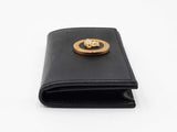 Versace La Medusa Flap Wallet In Black Grained Leather Fw0226lrzdu